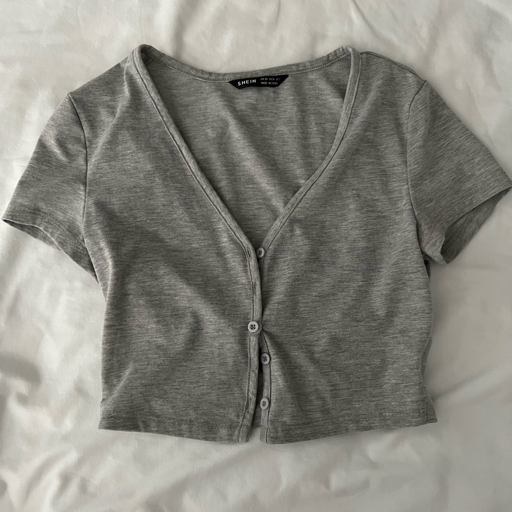 Shein Gray Crop Top